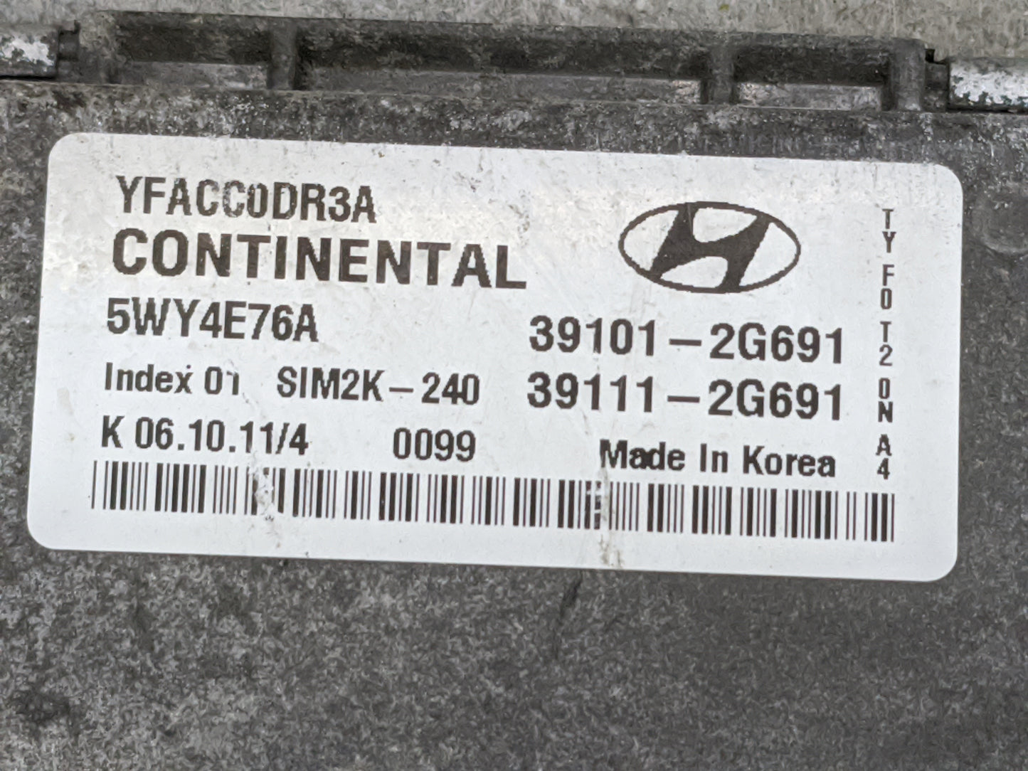 2011-2014 Hyundai Sonata PCM Engine Control Computer ECU ECM PCU OEM P/N:YFACC0DR3A 5WY4E76A Fits Fits 2011 2012 2013 2014 O