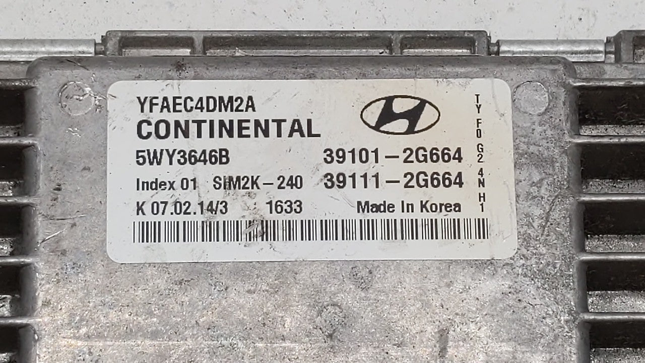 2011-2014 Hyundai Sonata PCM Engine Control Computer ECU ECM PCU OEM P/N:39101-2G673 39101-2G671 Fits Fits 2011 2012 2013 20
