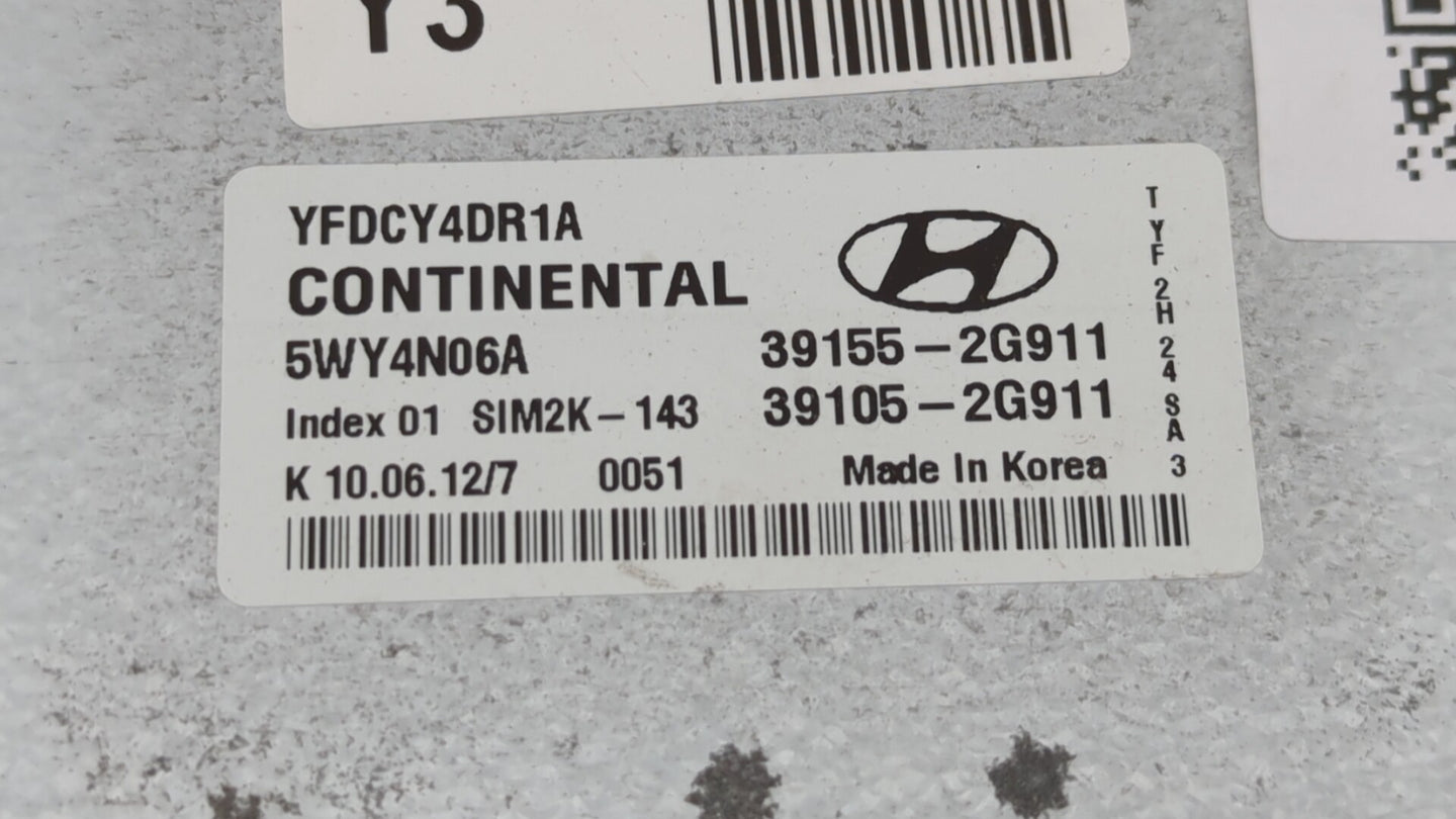 2011-2015 Hyundai Sonata PCM Engine Control Computer ECU ECM PCU OEM P/N:39155-2G916 39105-2G916 Fits OEM Used Auto Parts - 