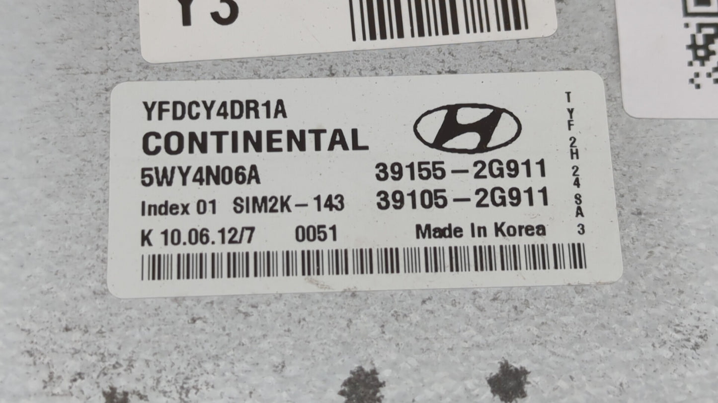2011-2015 Hyundai Sonata PCM Engine Control Computer ECU ECM PCU OEM P/N:39155-2G916 39105-2G916 Fits OEM Used Auto Parts - 