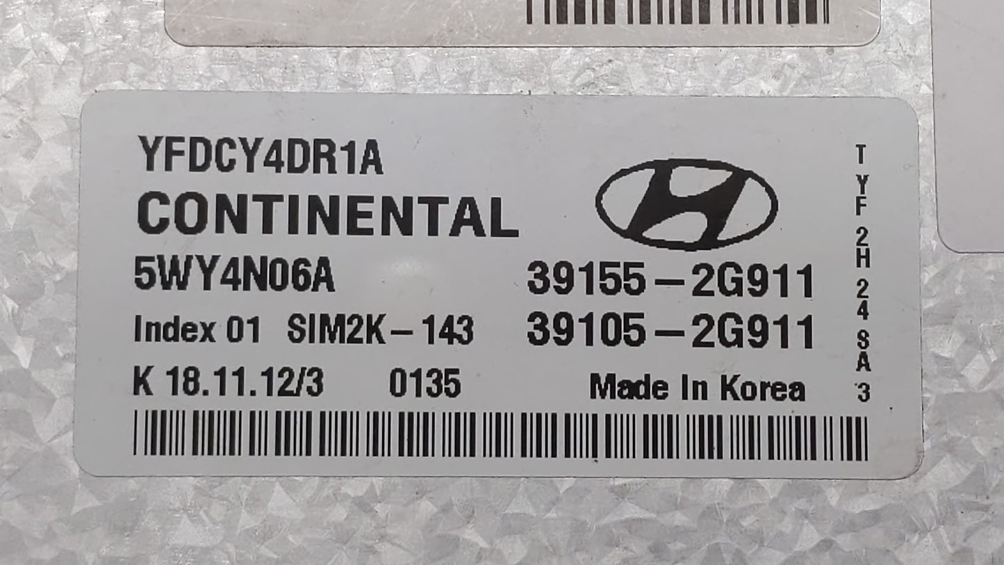 2011-2015 Hyundai Sonata PCM Engine Control Computer ECU ECM PCU OEM P/N:39155-2G916 39105-2G916 Fits OEM Used Auto Parts - 