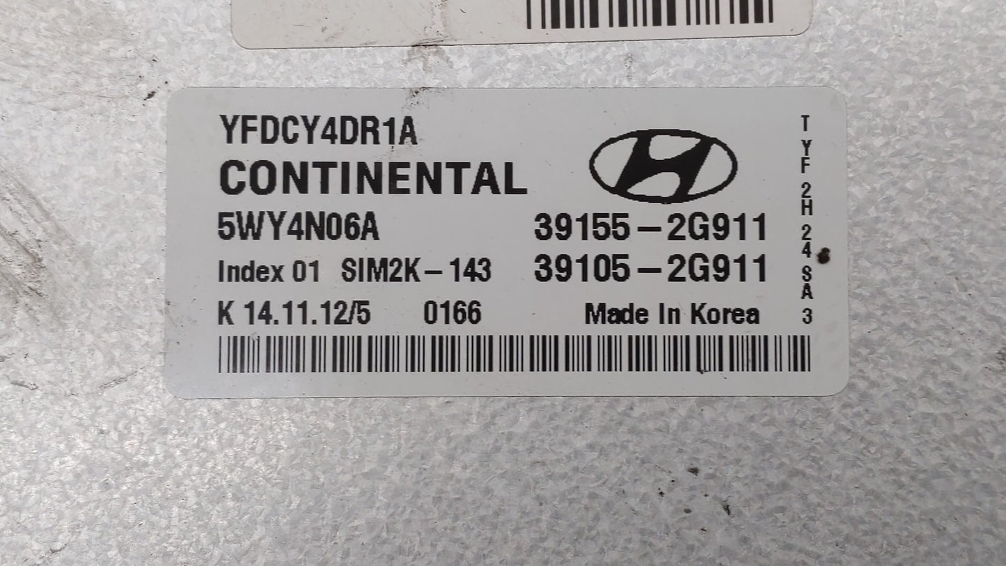 2011-2015 Hyundai Sonata PCM Engine Control Computer ECU ECM PCU OEM P/N:39155-2G916 39105-2G916 Fits OEM Used Auto Parts - 
