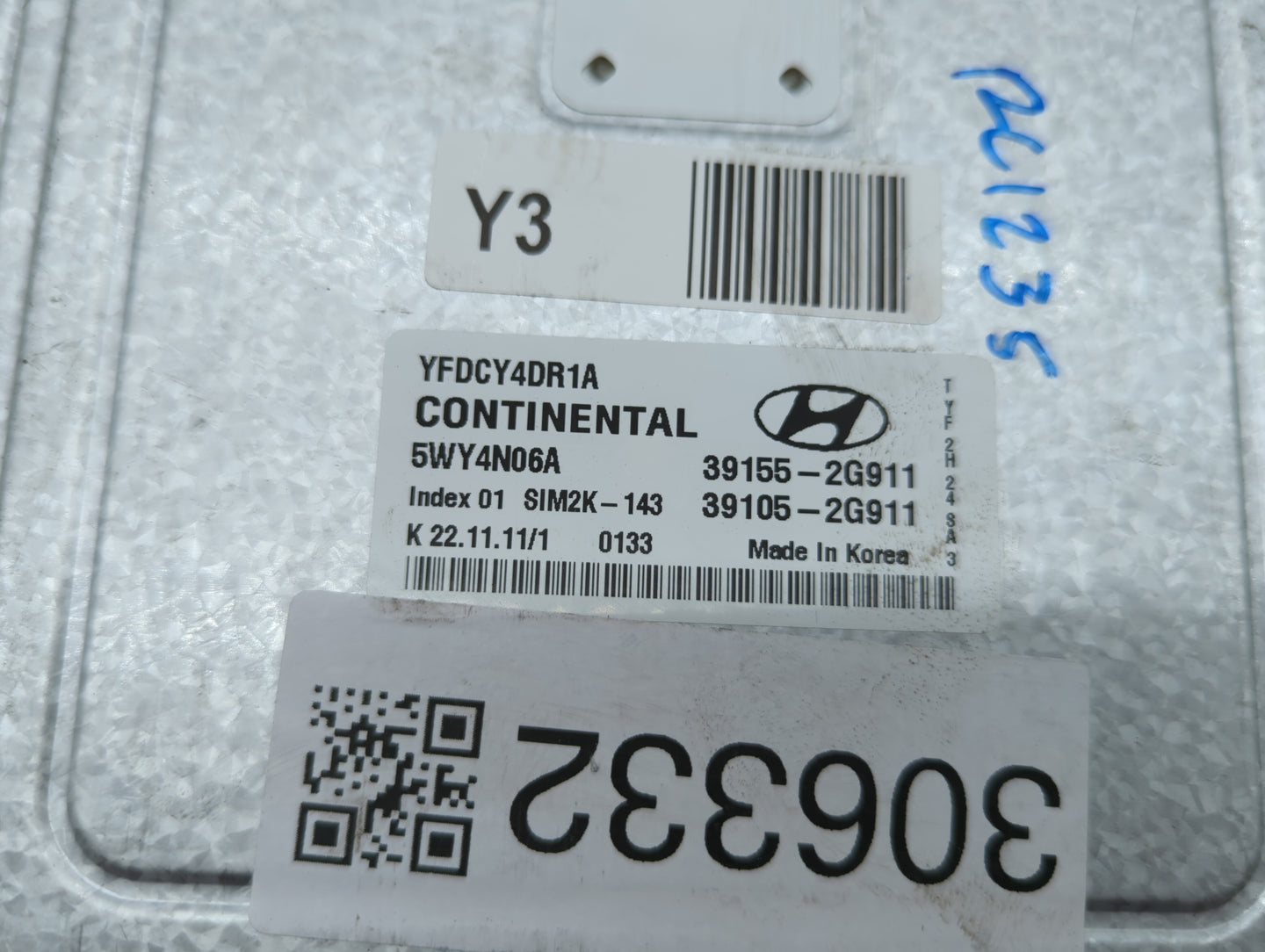 2011-2015 Hyundai Sonata PCM Engine Control Computer ECU ECM PCU OEM P/N:39155-2G916 39105-2G916 Fits OEM Used Auto Parts - 