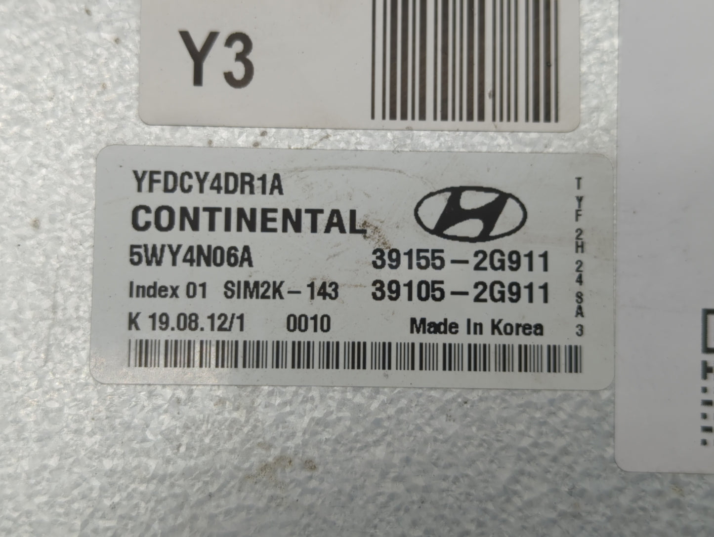 2011-2015 Hyundai Sonata PCM Engine Control Computer ECU ECM PCU OEM P/N:39155-2G916 39105-2G916 Fits OEM Used Auto Parts - 