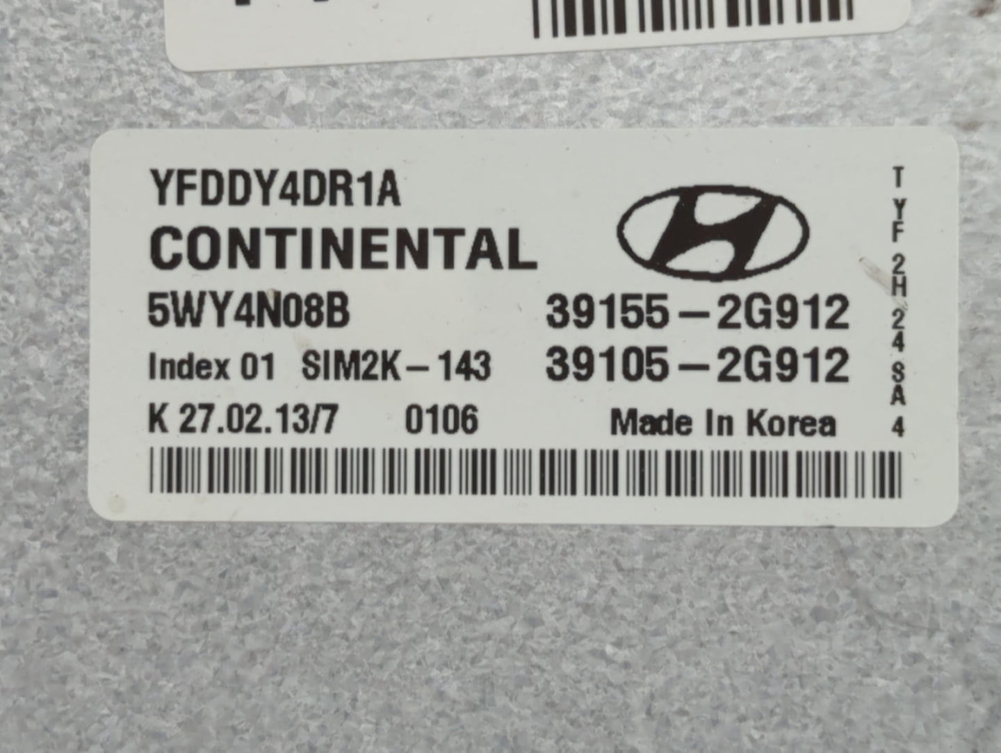 2011-2015 Hyundai Sonata PCM Engine Control Computer ECU ECM PCU OEM P/N:39155-2G916 39105-2G916 Fits OEM Used Auto Parts - 