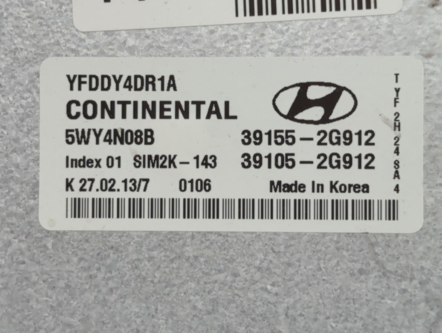 2011-2015 Hyundai Sonata PCM Engine Control Computer ECU ECM PCU OEM P/N:39155-2G916 39105-2G916 Fits OEM Used Auto Parts - 