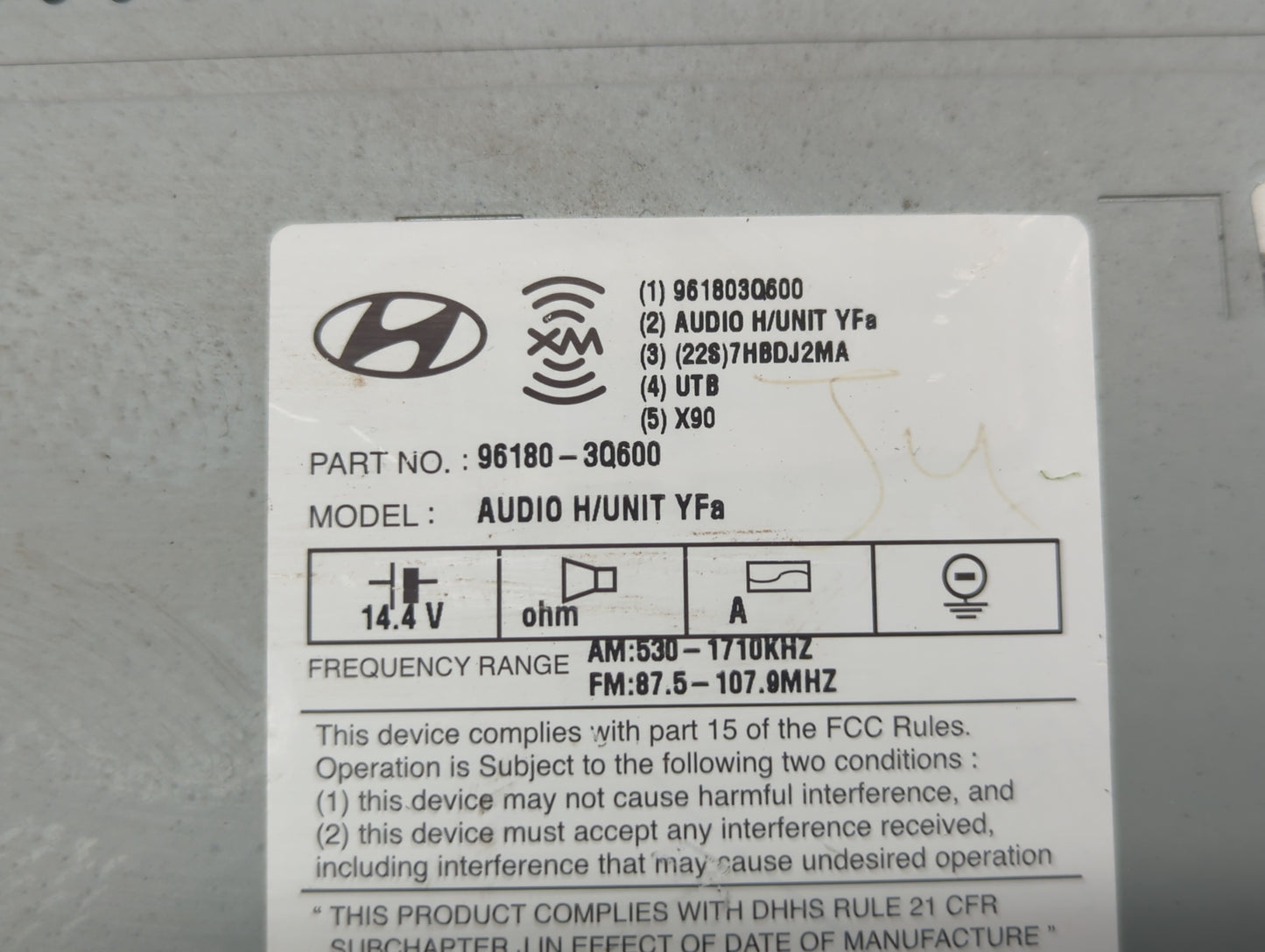 2012-2015 Hyundai Sonata Radio AM FM Cd Player Receiver Replacement P/N:96180-3Q600 96180-3Q700 Fits Fits 2012 2013 2014 201