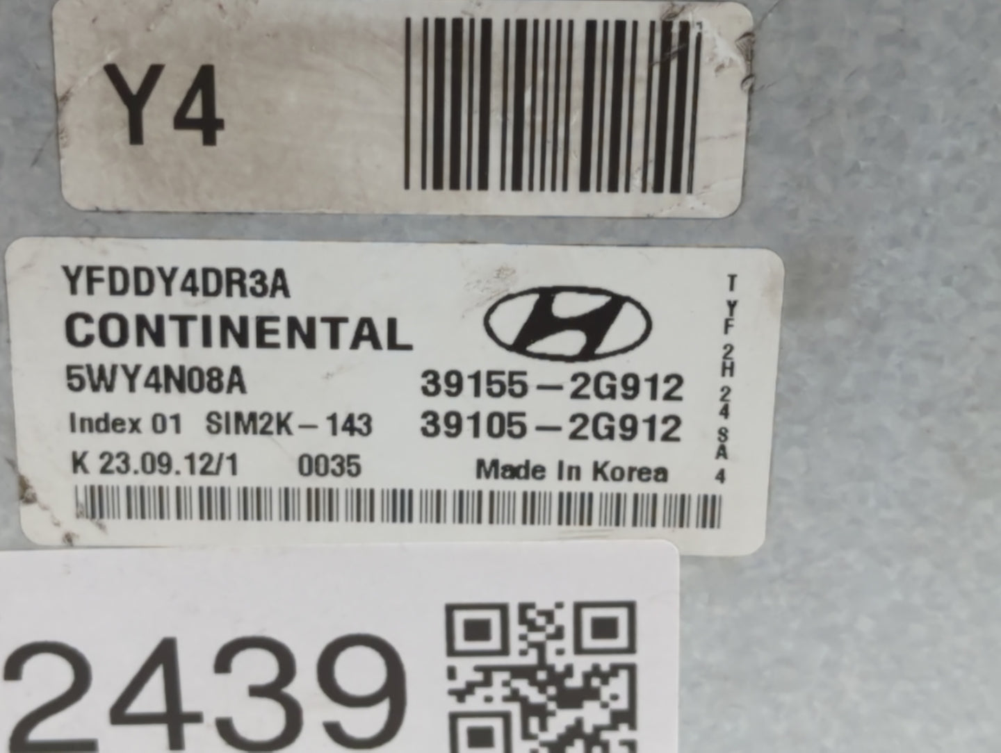 2011-2015 Hyundai Sonata PCM Engine Control Computer ECU ECM PCU OEM P/N:39155-2G912 39155-2G916 Fits OEM Used Auto Parts - 