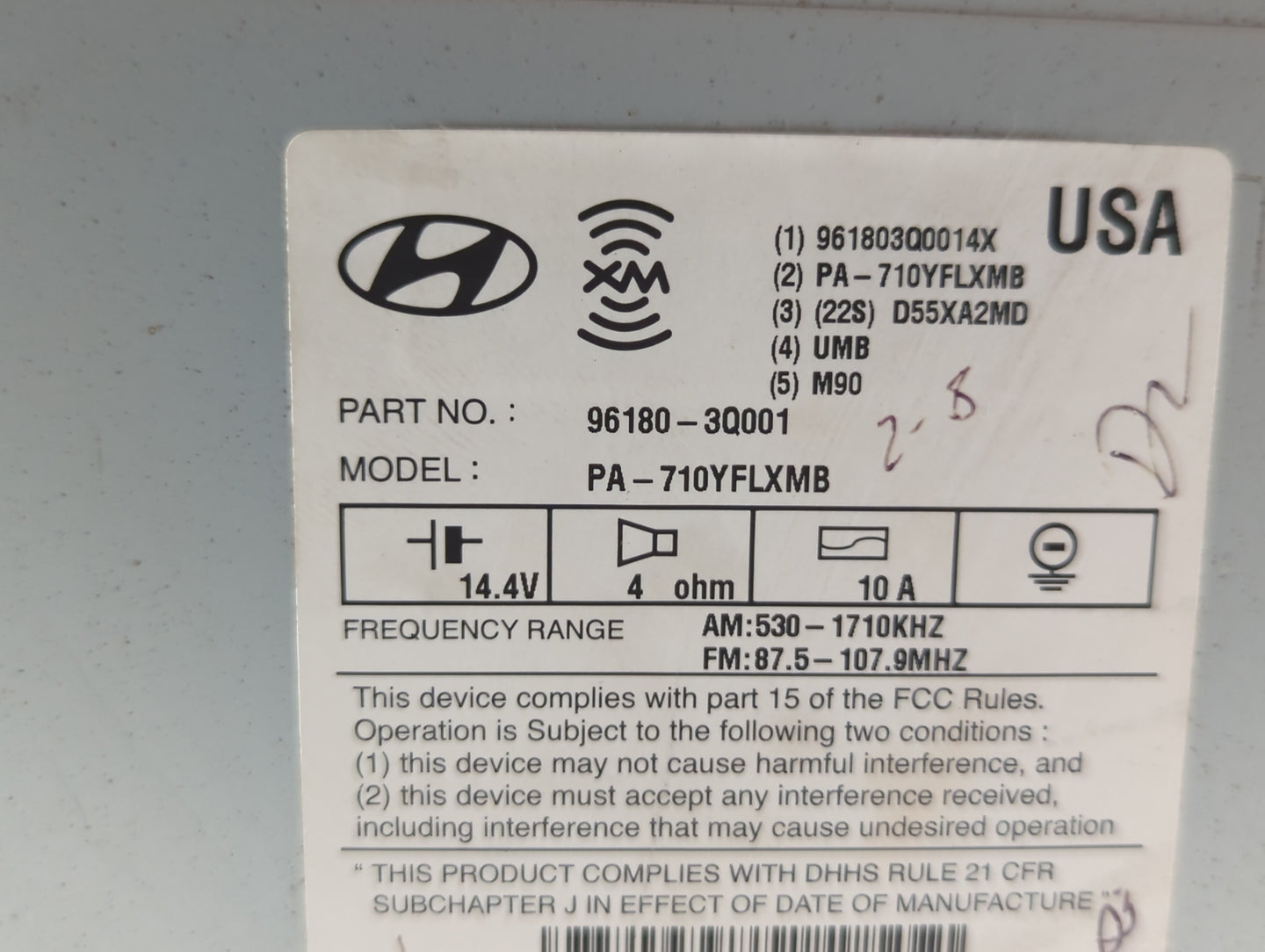 2012-2015 Hyundai Sonata Am Fm Cd Player Radio Receiver - Oemusedautoparts1.com