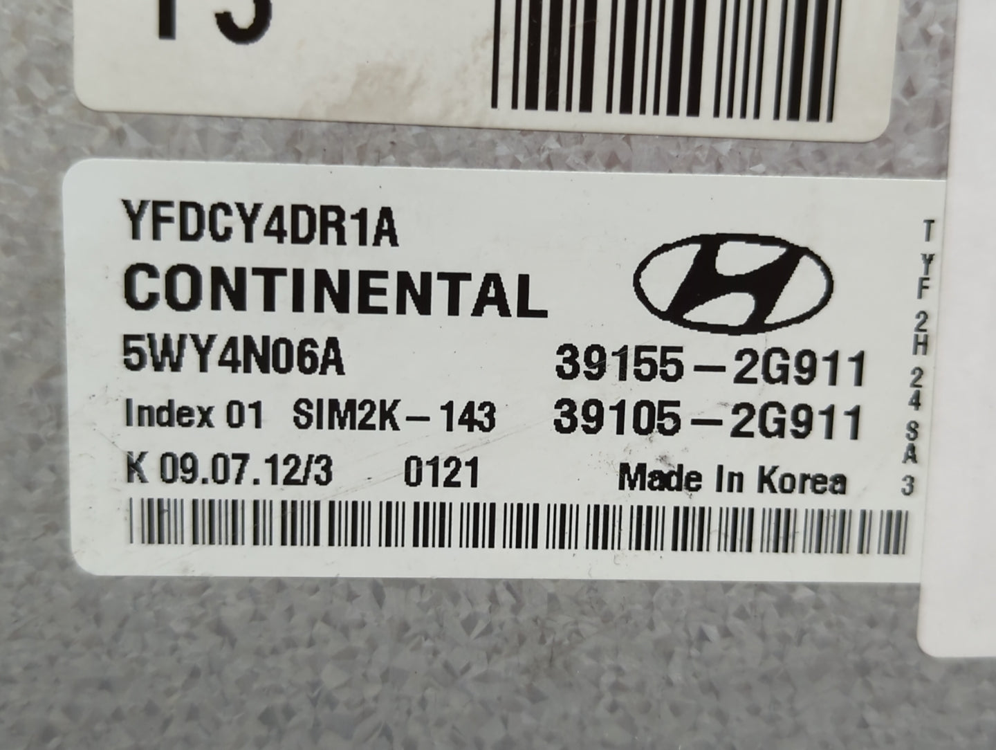 2011-2015 Hyundai Sonata PCM Engine Control Computer ECU ECM PCU OEM P/N:39105-2G910 39155-2G910 Fits OEM Used Auto Parts - 