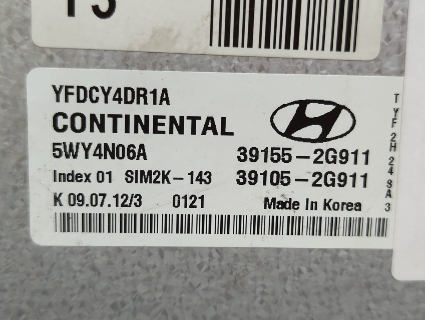 2011-2015 Hyundai Sonata PCM Engine Control Computer ECU ECM PCU OEM P/N:39105-2G910 39155-2G910 Fits OEM Used Auto Parts - 