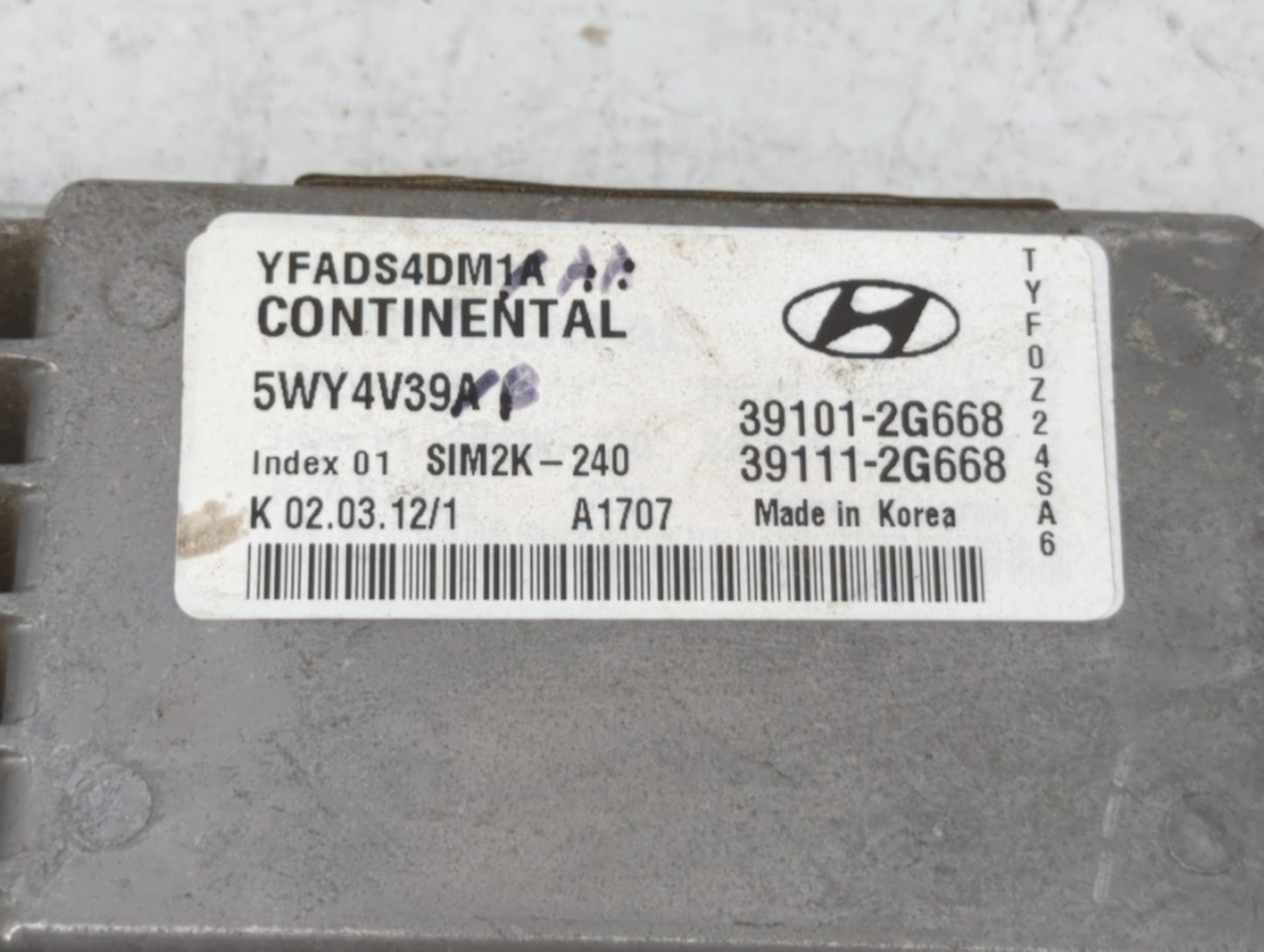 2011-2014 Hyundai Sonata PCM Engine Control Computer ECU ECM PCU OEM P/N:39111-2G669 39101-2G667 Fits Fits 2011 2012 2013 20