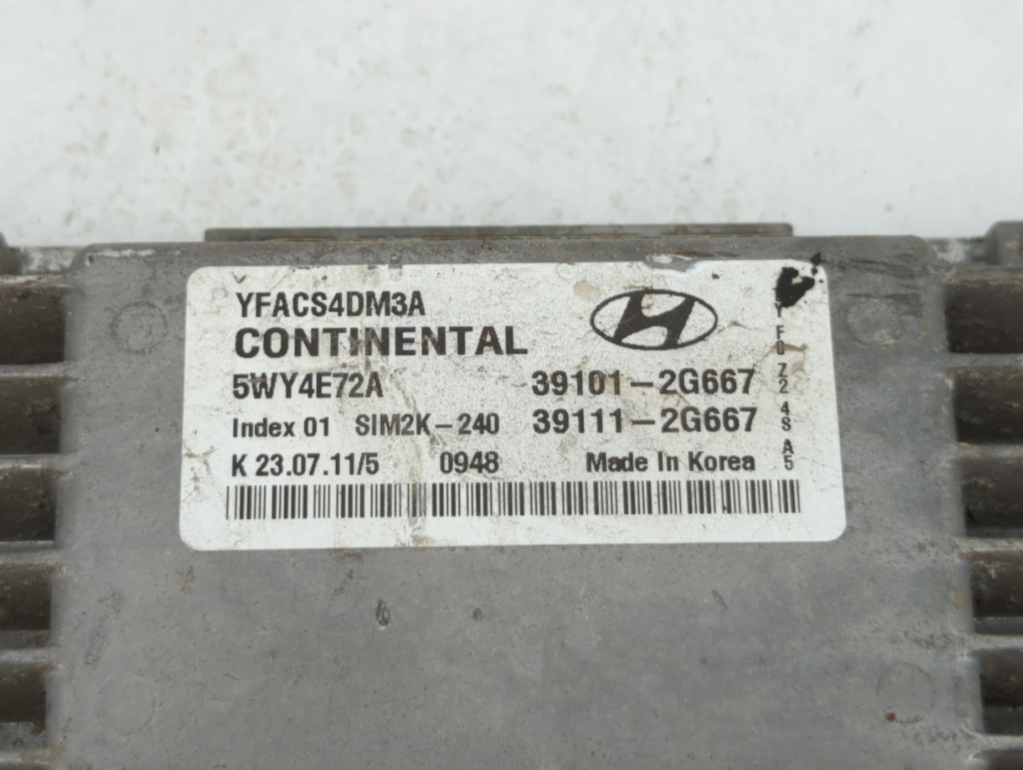2011-2014 Hyundai Sonata PCM Engine Control Computer ECU ECM PCU OEM P/N:39111-2G667 39101-2G667 Fits Fits 2011 2012 2013 20