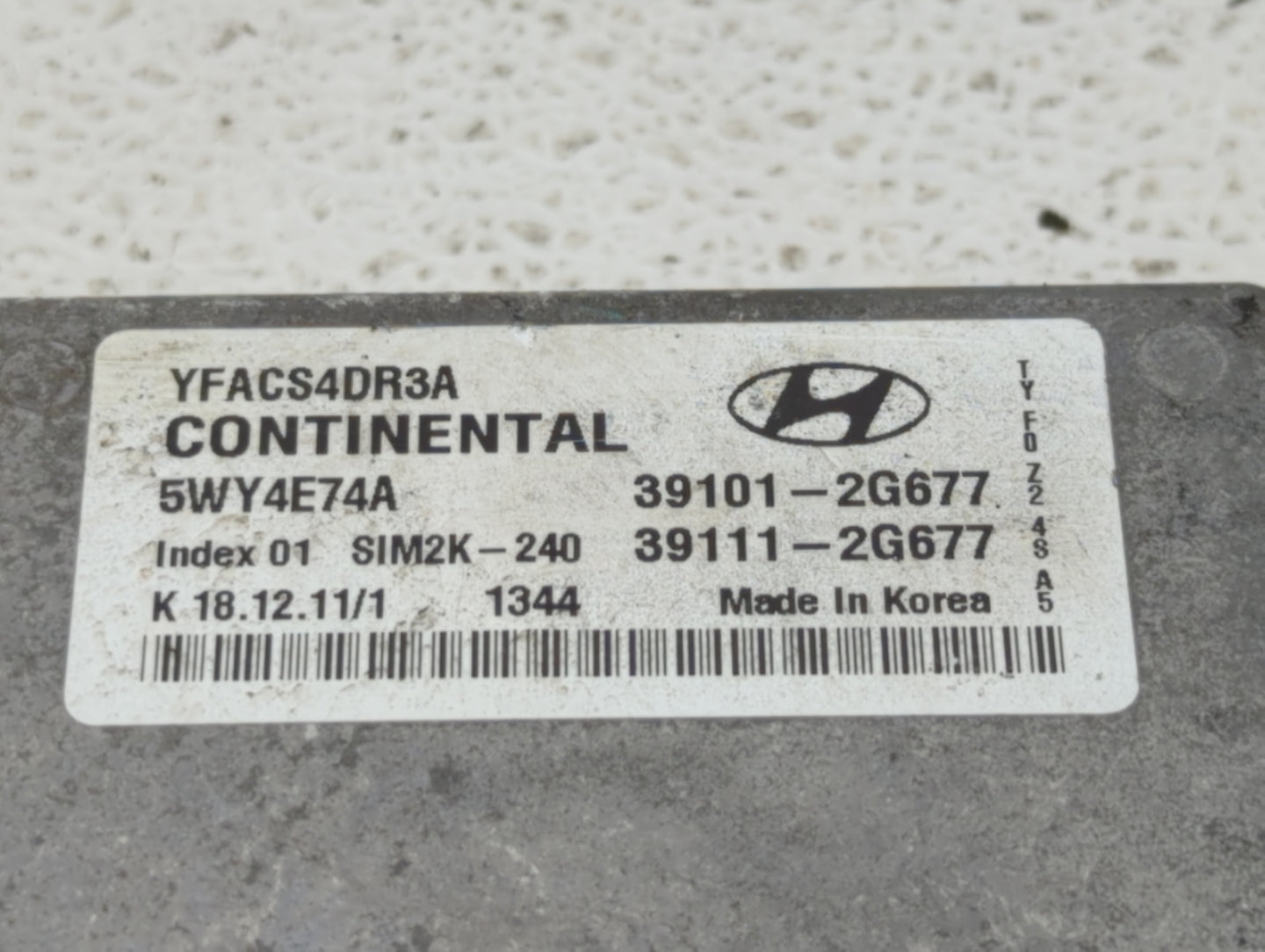 2011-2014 Hyundai Sonata PCM Engine Control Computer ECU ECM PCU OEM P/N:3911-2G677 39101-2G677 Fits Fits 2011 2012 2013 201