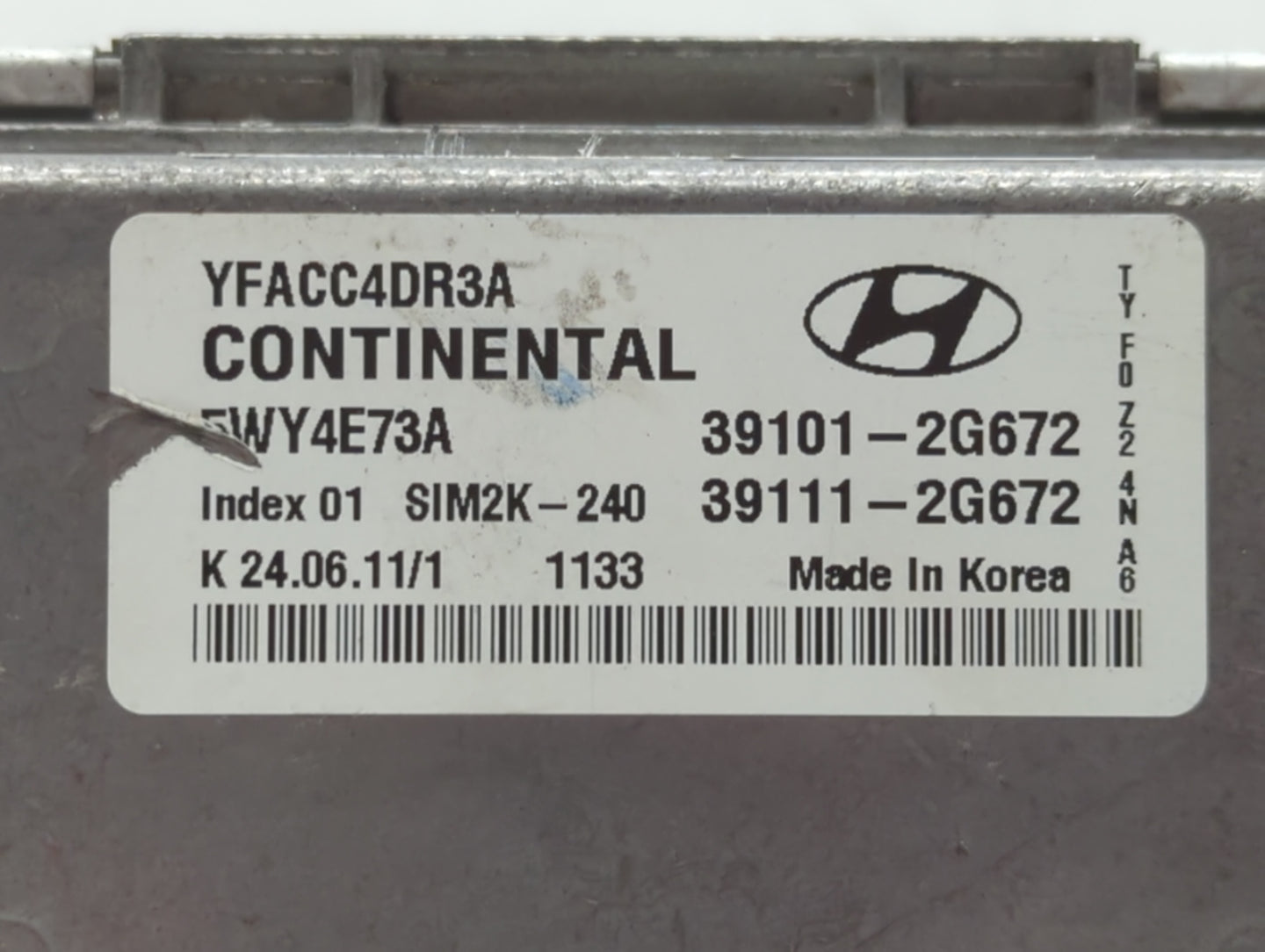 2011-2014 Hyundai Sonata PCM Engine Control Computer ECU ECM PCU OEM P/N:39111-2G663 39101-2G663 Fits Fits 2011 2012 2013 20
