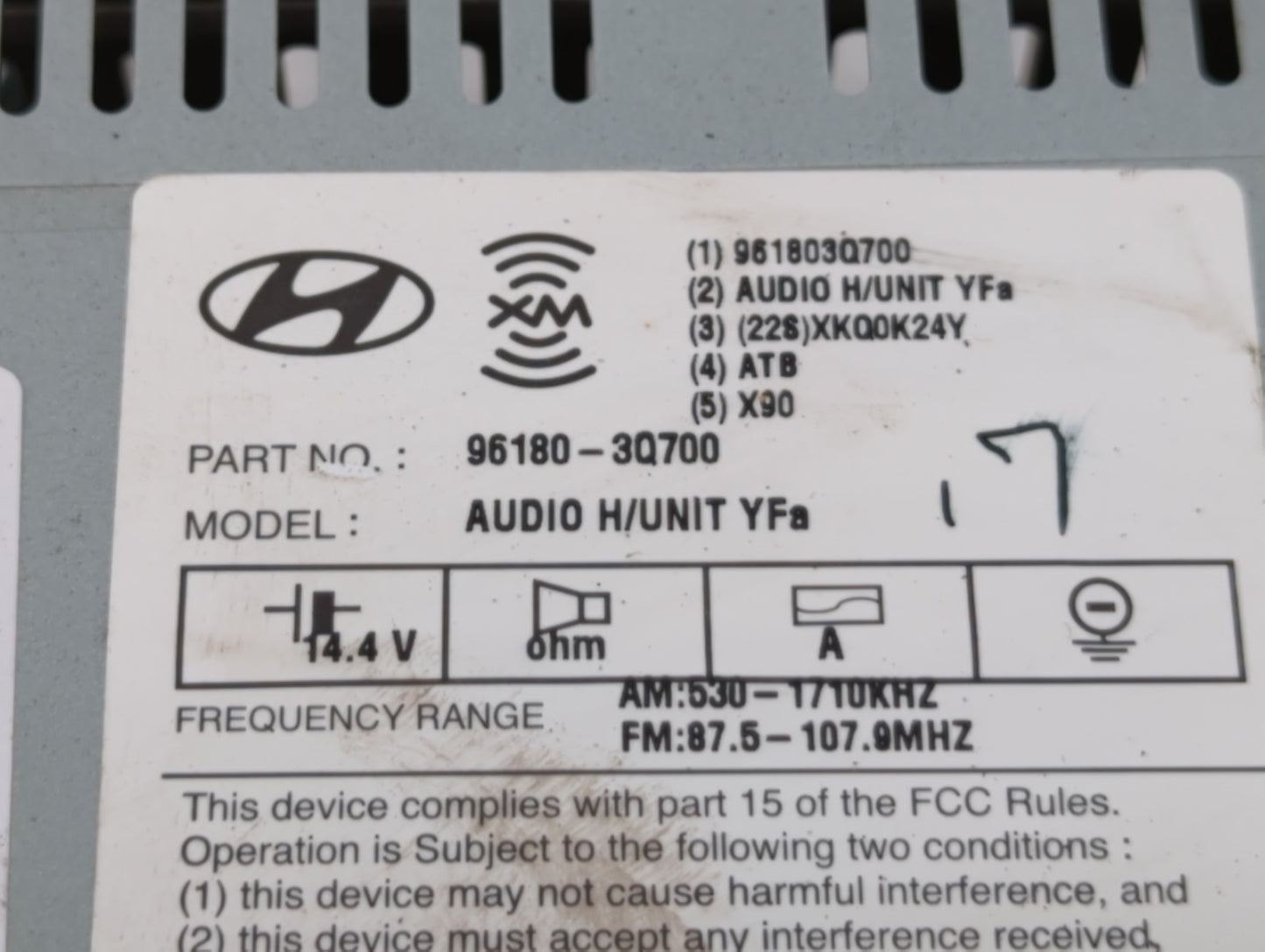 2012-2014 Hyundai Sonata Am Fm Cd Player Radio Receiver - Oemusedautoparts1.com