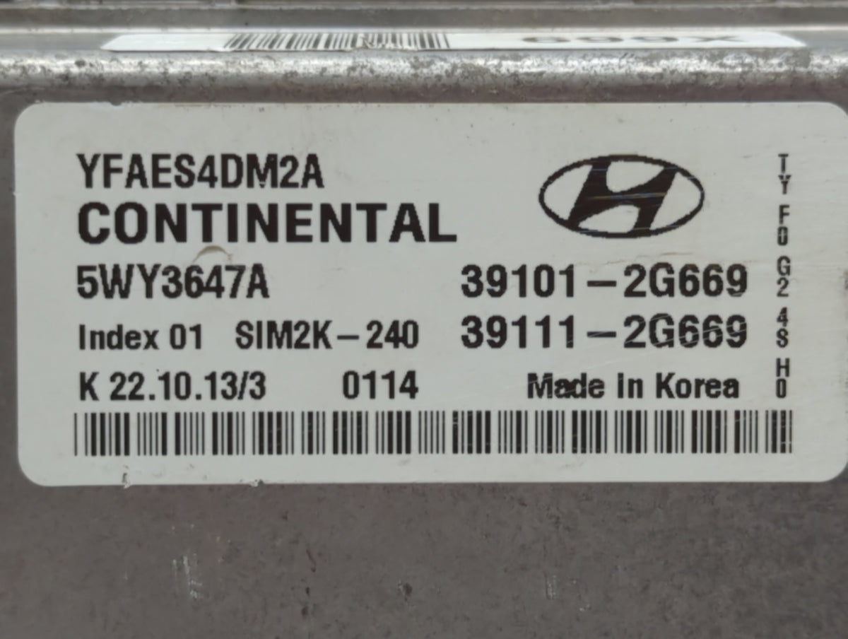 2011-2014 Hyundai Sonata PCM Engine Control Computer ECU ECM PCU OEM P/N:39111-2G669 39101-2G669 Fits 2011 2012 2013 2014 OE