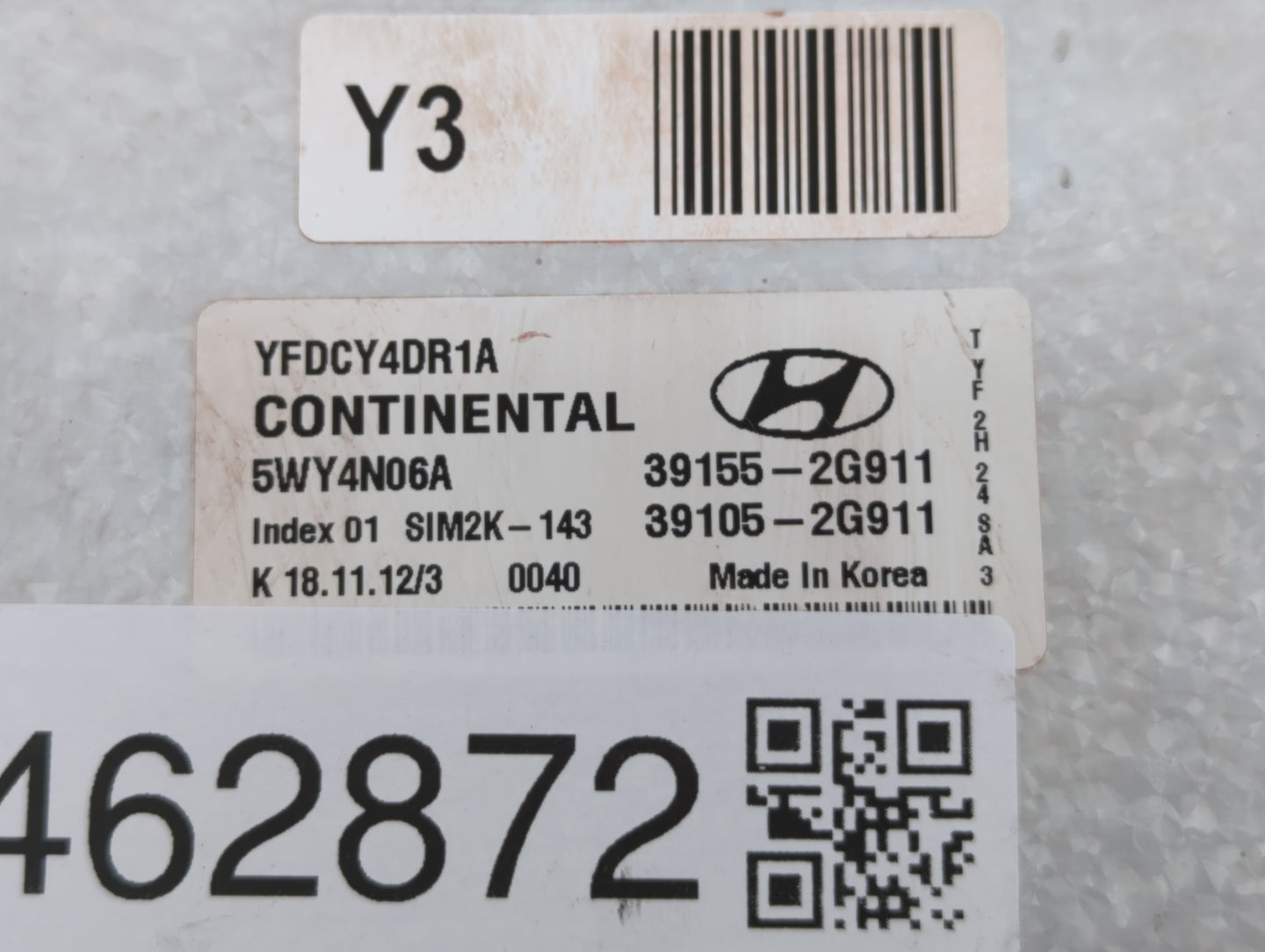 2011-2015 Hyundai Sonata PCM Engine Control Computer ECU ECM PCU OEM P/N:39155-2G911 39105-2G913 Fits OEM Used Auto Parts - 