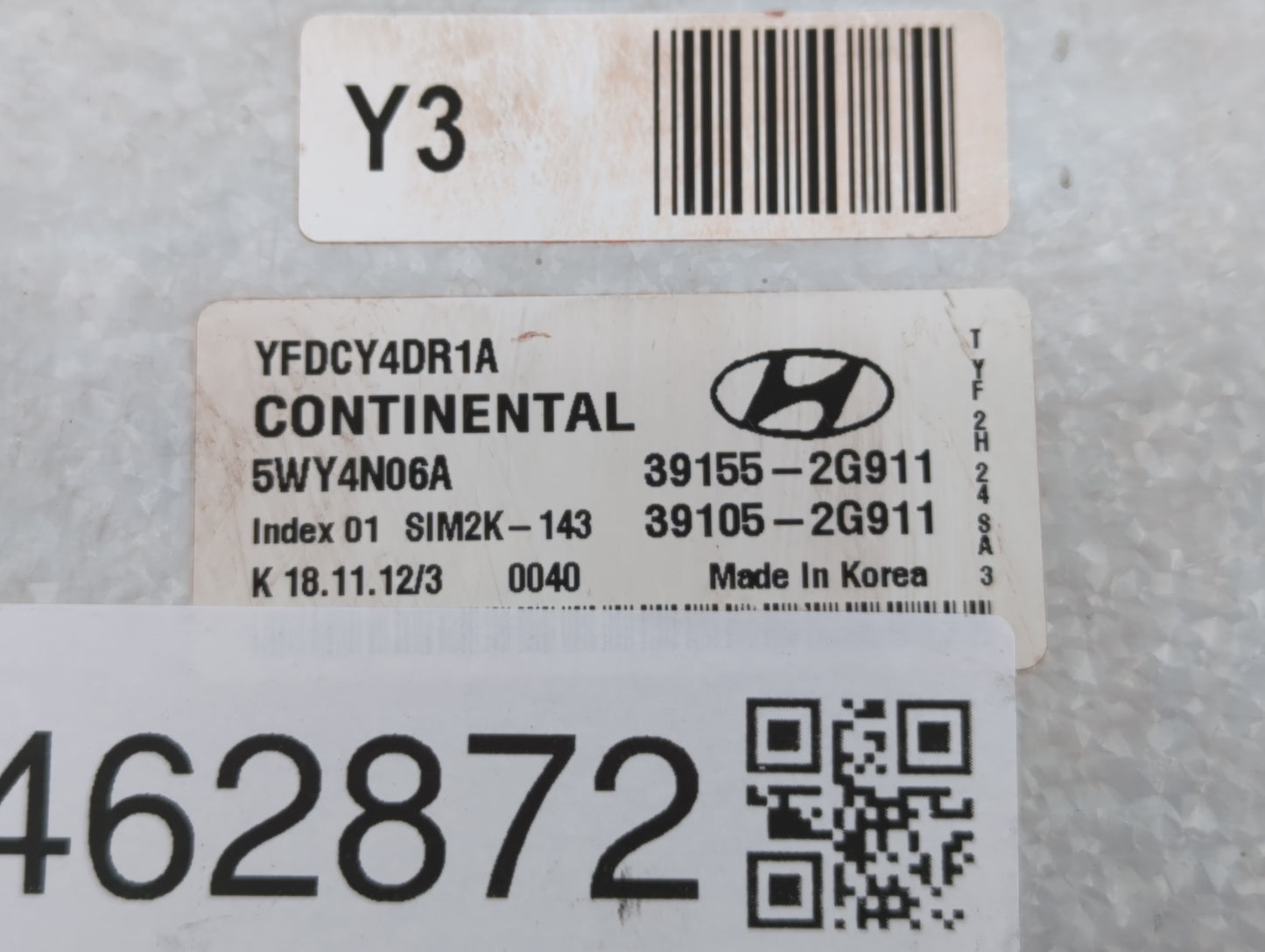 2011-2015 Hyundai Sonata PCM Engine Control Computer ECU ECM PCU OEM P/N:39155-2G911 39105-2G913 Fits OEM Used Auto Parts - 