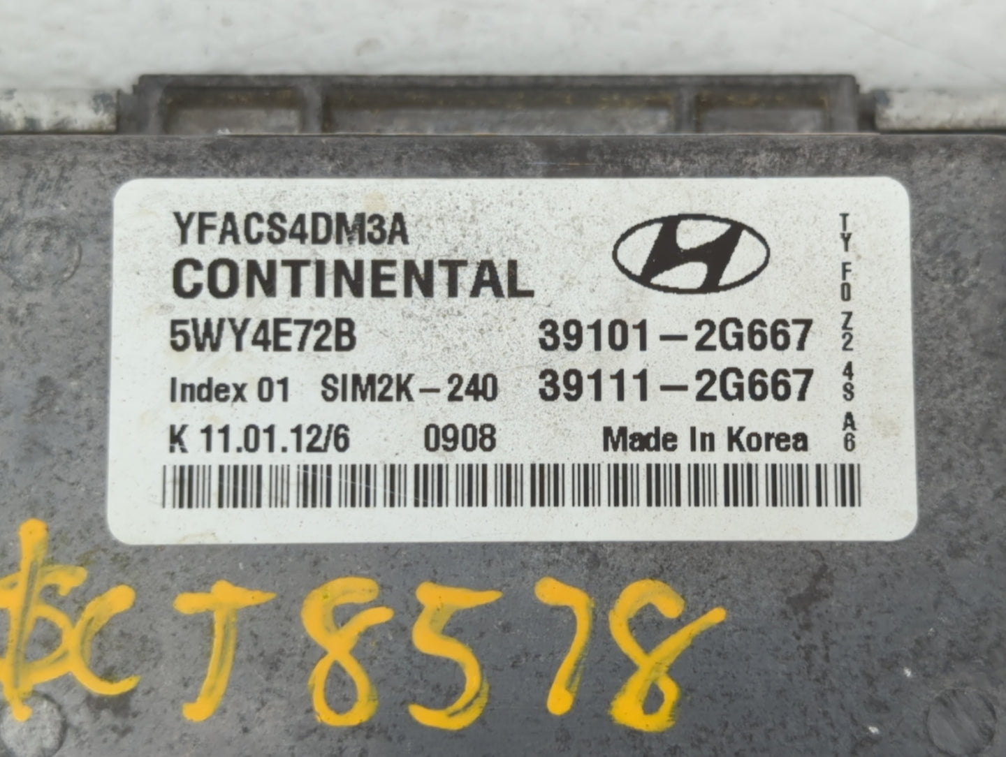 2011-2014 Hyundai Sonata PCM Engine Control Computer ECU ECM PCU OEM P/N:39101-2G667 39111-2G669 Fits Fits 2011 2012 2013 20