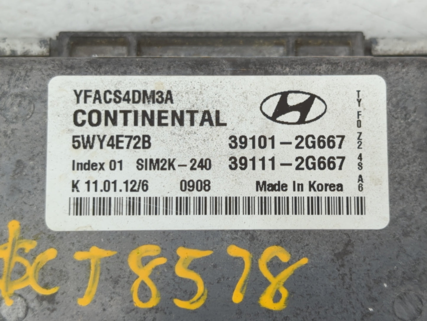 2011-2014 Hyundai Sonata PCM Engine Control Computer ECU ECM PCU OEM P/N:39101-2G667 39111-2G669 Fits Fits 2011 2012 2013 20