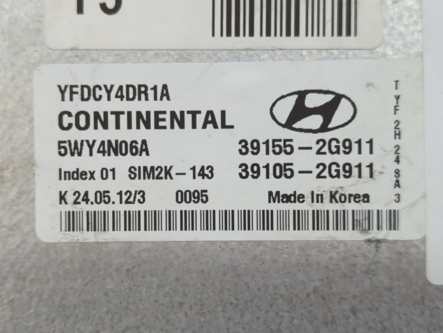 2011-2015 Hyundai Sonata PCM Engine Control Computer ECU ECM PCU OEM P/N:39105-2G911 39155-2G911 Fits OEM Used Auto Parts - 