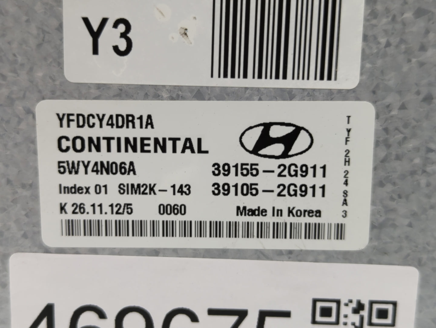 2011-2015 Hyundai Sonata PCM Engine Control Computer ECU ECM PCU OEM P/N:39105-2G911 39155-2G911 Fits OEM Used Auto Parts - 