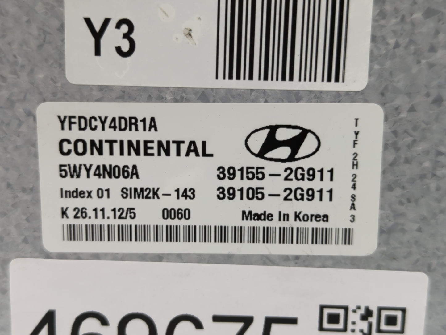 2011-2015 Hyundai Sonata PCM Engine Control Computer ECU ECM PCU OEM P/N:39105-2G911 39155-2G911 Fits OEM Used Auto Parts - 