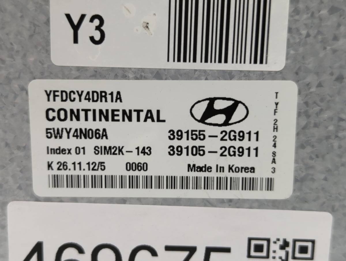 2011-2015 Hyundai Sonata PCM Engine Control Computer ECU ECM PCU OEM P/N:39105-2G911 39155-2G911 Fits 2011 2012 2013 2014 20