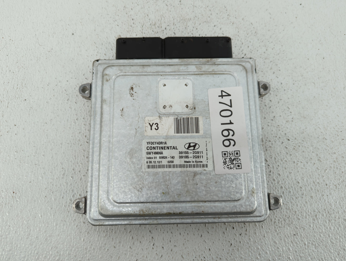 2011-2015 Hyundai Sonata PCM Engine Control Computer ECU ECM PCU OEM P/N:39155-2G910 39105-2G910 Fits OEM Used Auto Parts - 