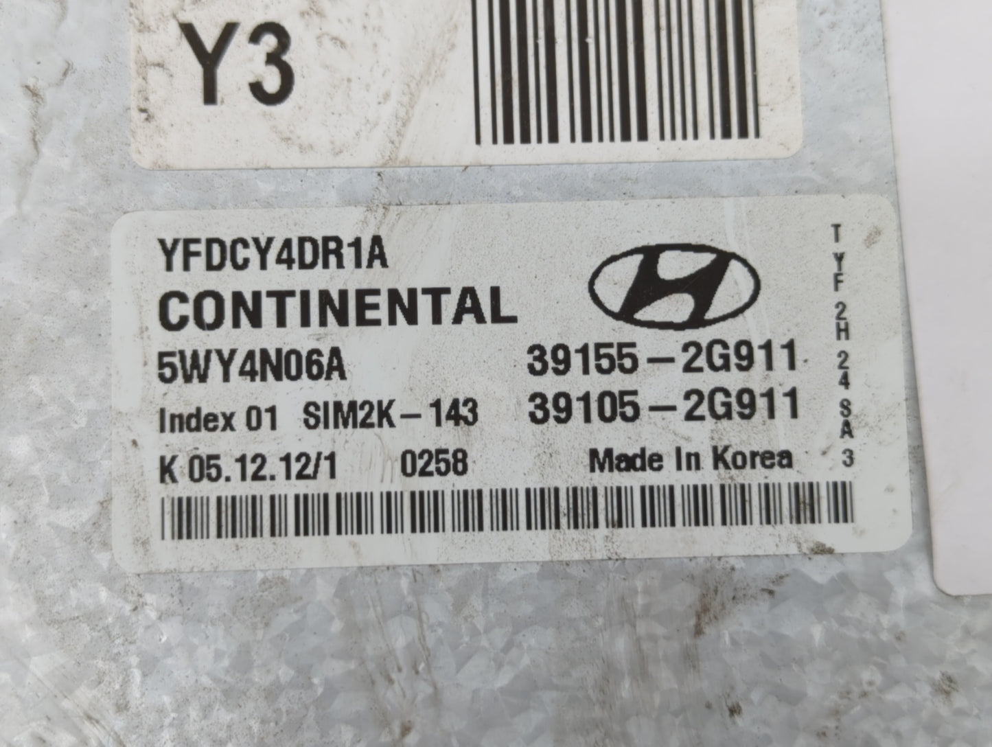 2011-2015 Hyundai Sonata PCM Engine Control Computer ECU ECM PCU OEM P/N:39155-2G910 39105-2G910 Fits OEM Used Auto Parts - 