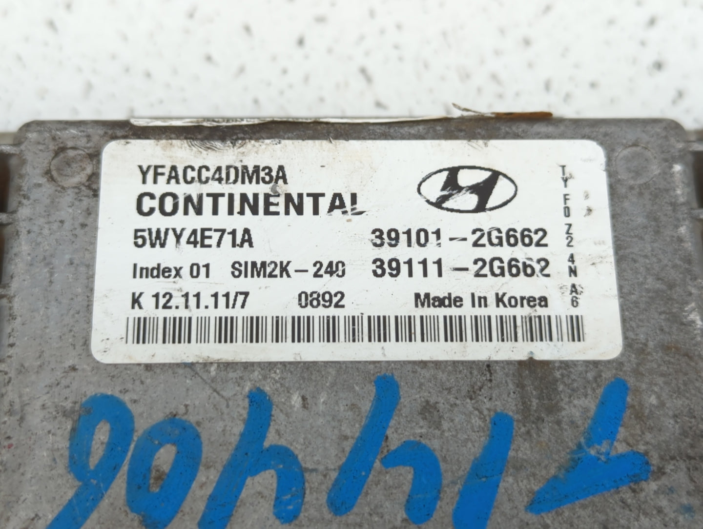 2011-2014 Hyundai Sonata PCM Engine Control Computer ECU ECM PCU OEM P/N:39111-2G662 39101-2G662 Fits Fits 2011 2012 2013 20