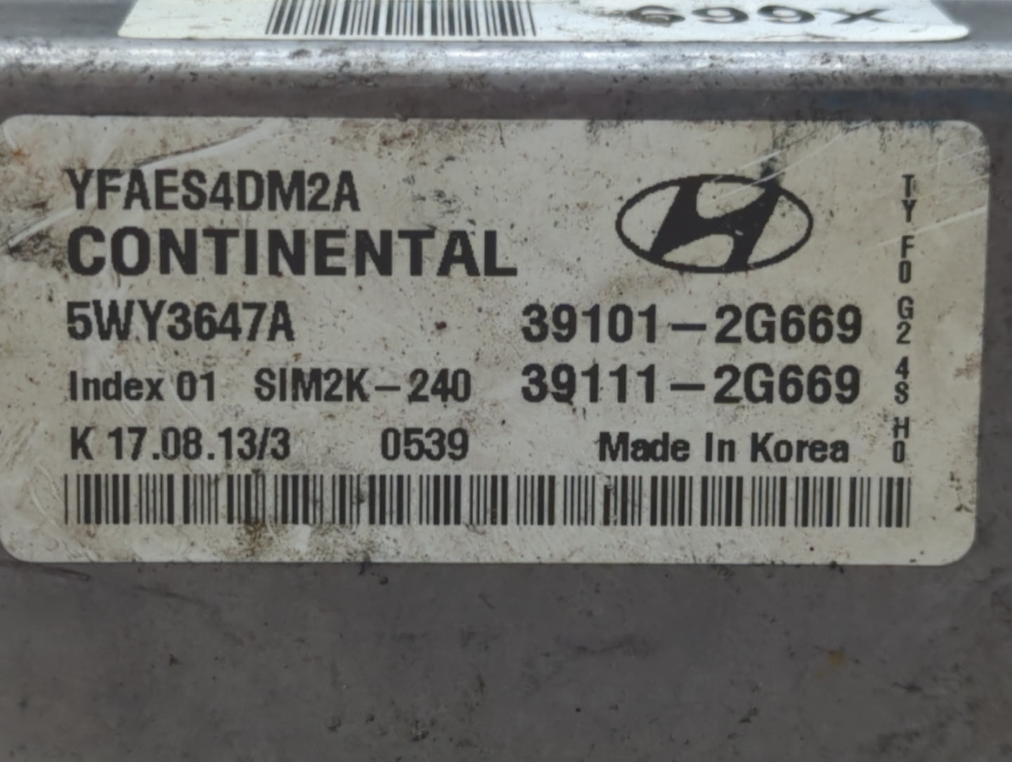 2011-2014 Hyundai Sonata PCM Engine Control Computer ECU ECM PCU OEM P/N:39101-2G667 39111-2G669 Fits Fits 2011 2012 2013 20
