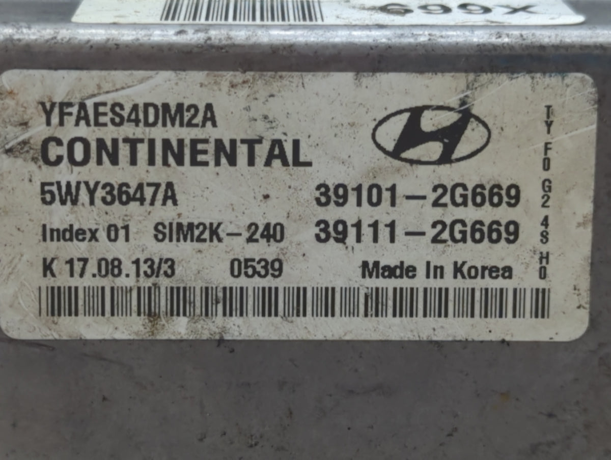 2011-2014 Hyundai Sonata PCM Engine Control Computer ECU ECM PCU OEM P/N:39101-2G667 39111-2G669 Fits 2011 2012 2013 2014 OE