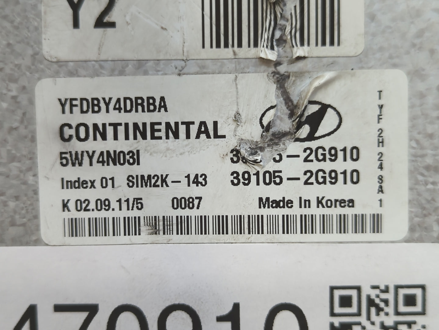 2011-2015 Hyundai Sonata PCM Engine Control Computer ECU ECM PCU OEM P/N:39155-2G910 39105-2G910 Fits OEM Used Auto Parts - 