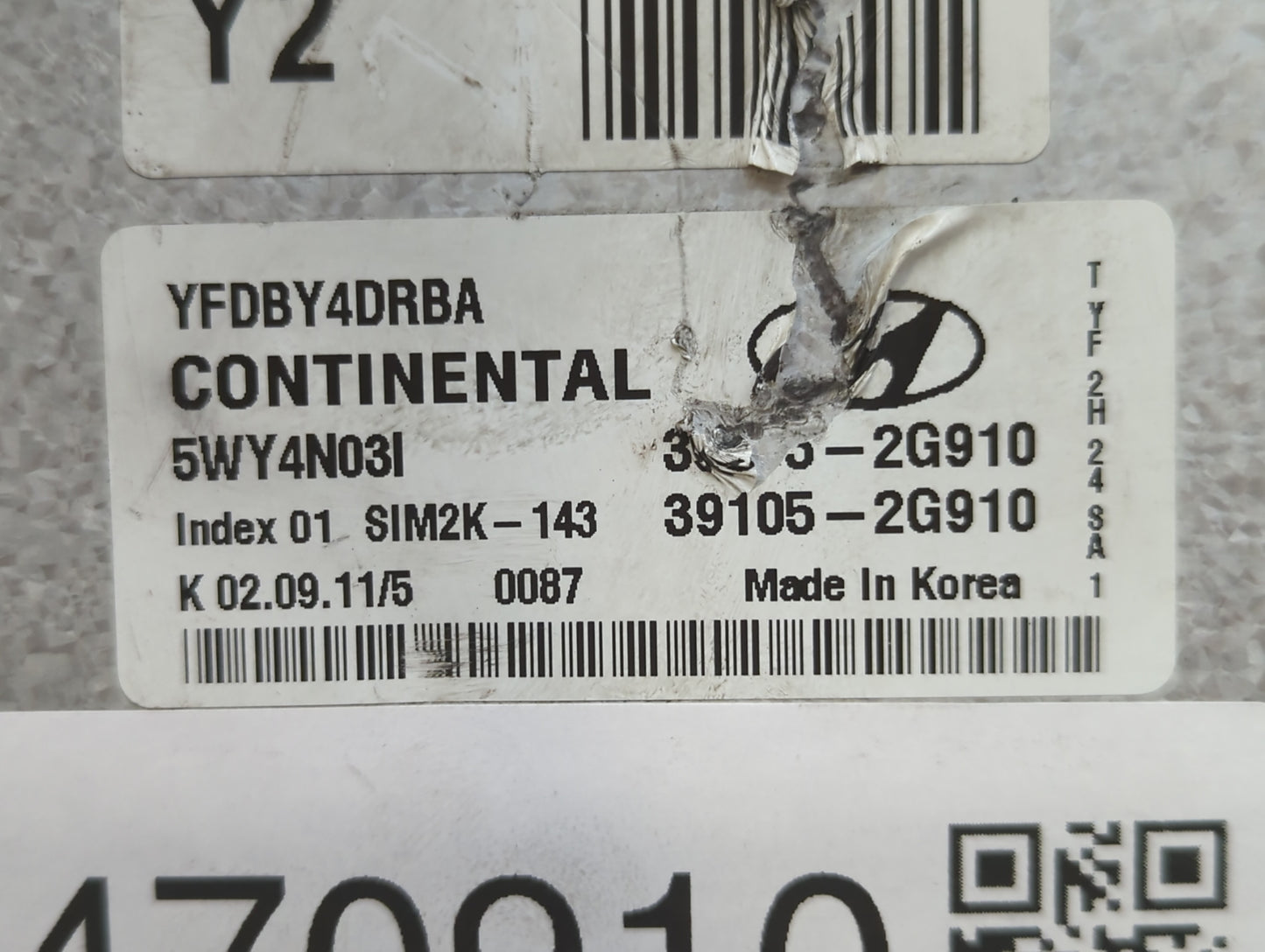 2011-2015 Hyundai Sonata PCM Engine Control Computer ECU ECM PCU OEM P/N:39155-2G910 39105-2G910 Fits OEM Used Auto Parts - 