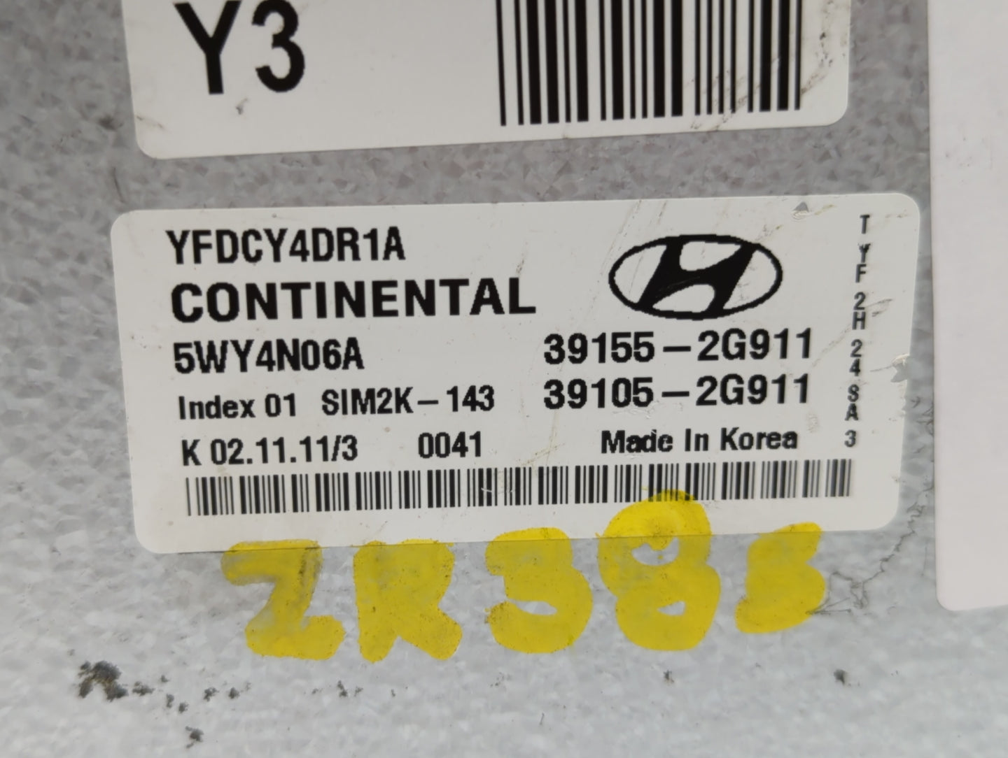 2011-2015 Hyundai Sonata PCM Engine Control Computer ECU ECM PCU OEM P/N:39105-2G912 39155-2G912 Fits OEM Used Auto Parts - 