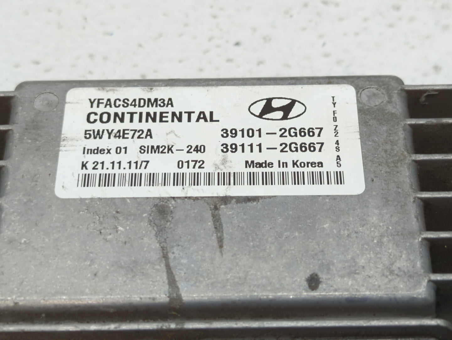 2011-2014 Hyundai Sonata PCM Engine Control Computer ECU ECM PCU OEM P/N:39101-2G667 Fits Fits 2011 2012 2013 2014 OEM Used 