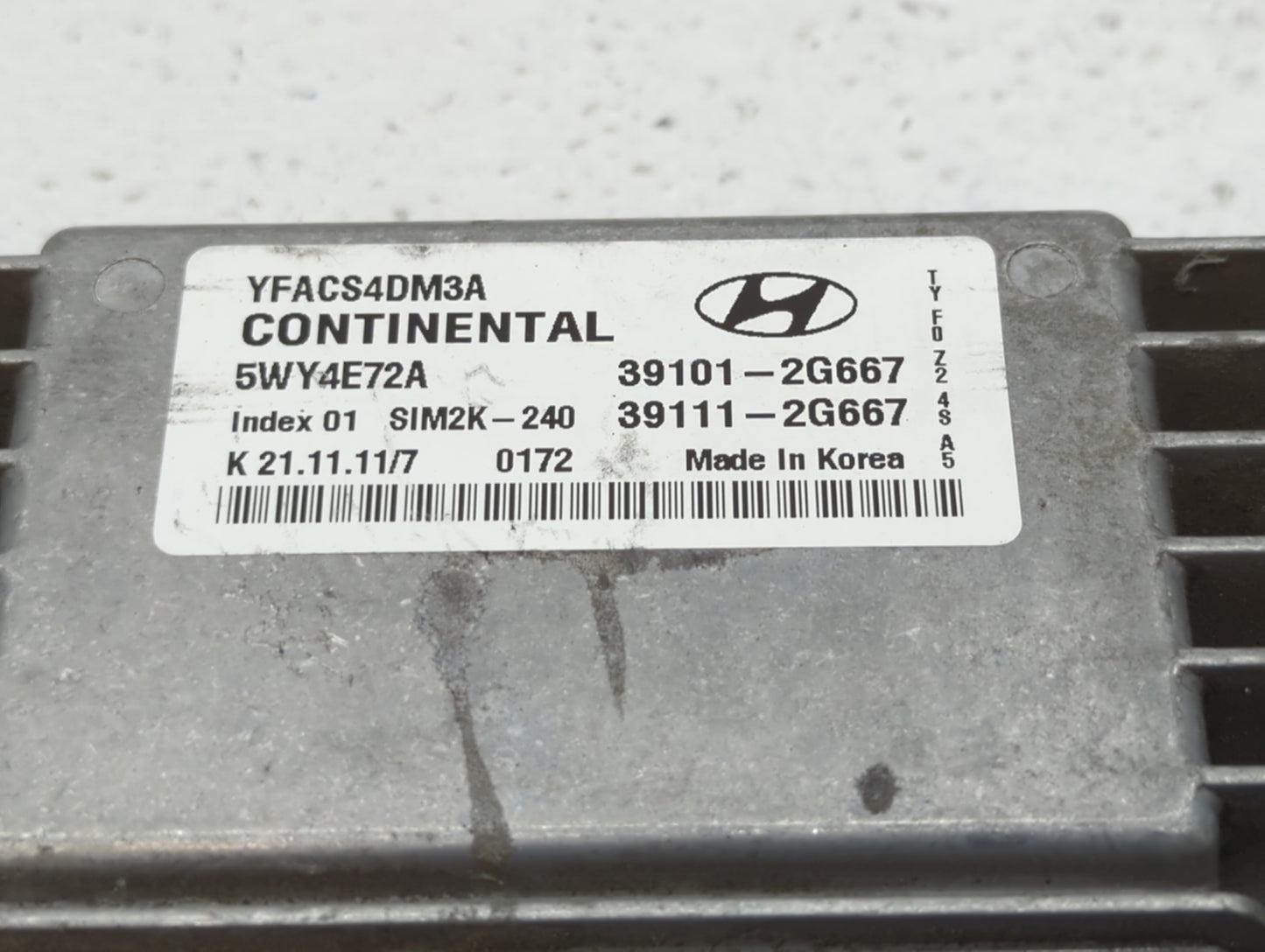 2011-2014 Hyundai Sonata PCM Engine Control Computer ECU ECM PCU OEM P/N:39101-2G667 Fits Fits 2011 2012 2013 2014 OEM Used 