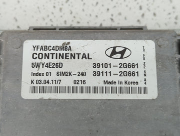 2011-2014 Hyundai Sonata PCM Engine Control Computer ECU ECM PCU OEM P/N:39111-2G661 39101-2G661 Fits Fits 2011 2012 2013 2014 OEM Used Auto Parts