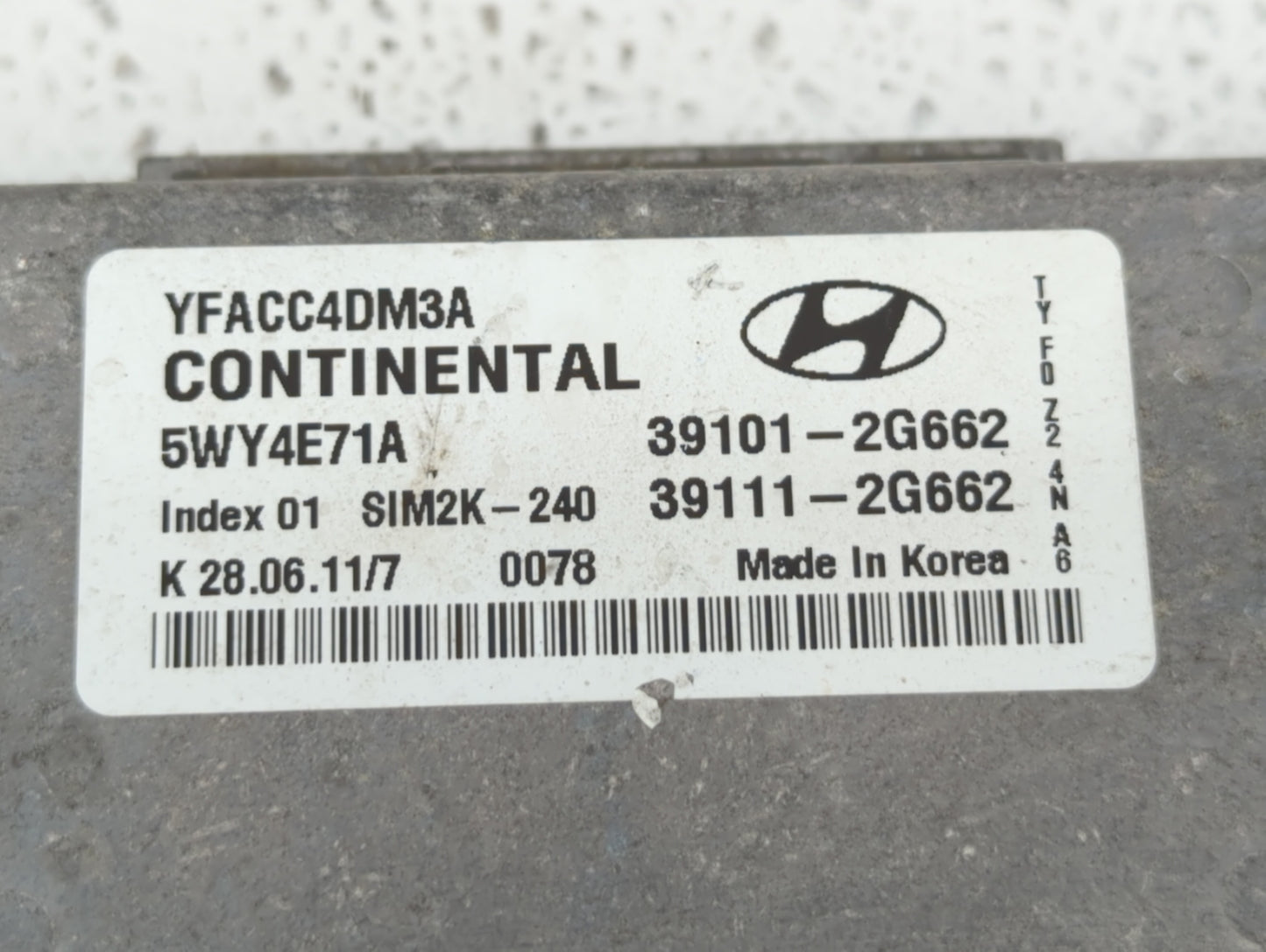 2011-2014 Hyundai Sonata PCM Engine Control Computer ECU ECM PCU OEM P/N:39111-2G662 39101-2G662 Fits Fits 2011 2012 2013 20