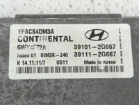 2011-2014 Hyundai Sonata PCM Engine Control Computer ECU ECM PCU OEM P/N:39101-2G667 Fits Fits 2011 2012 2013 2014 OEM Used 