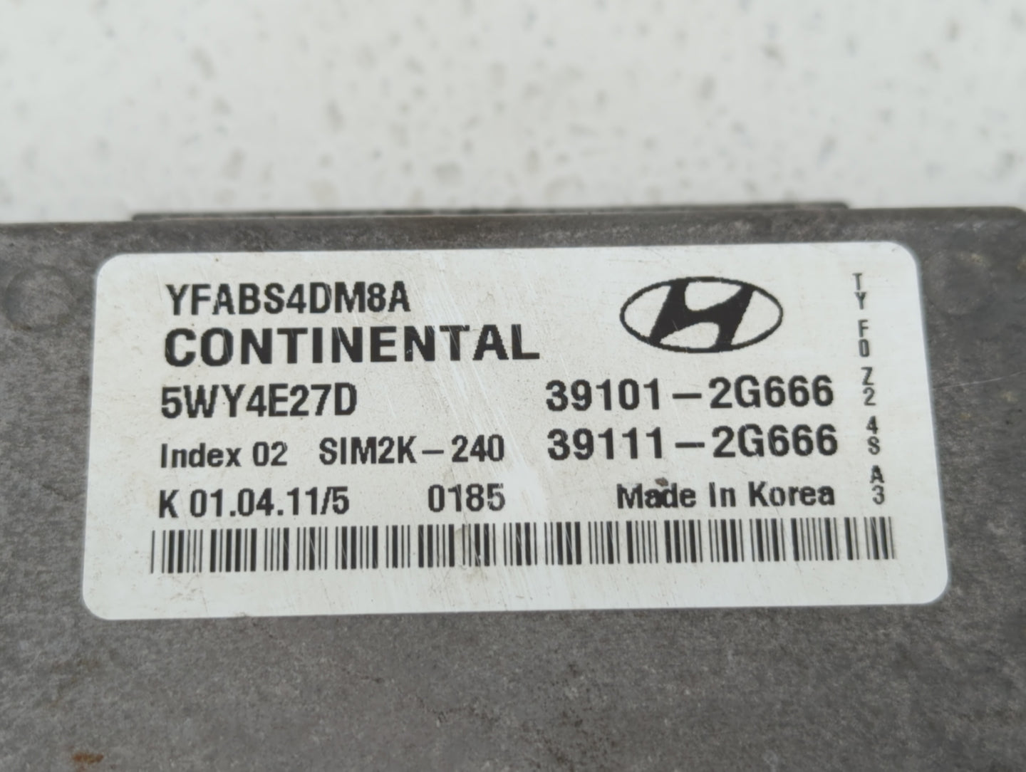 2011-2014 Hyundai Sonata PCM Engine Control Computer ECU ECM PCU OEM P/N:39101-2G666 Fits Fits 2011 2012 2013 2014 OEM Used 