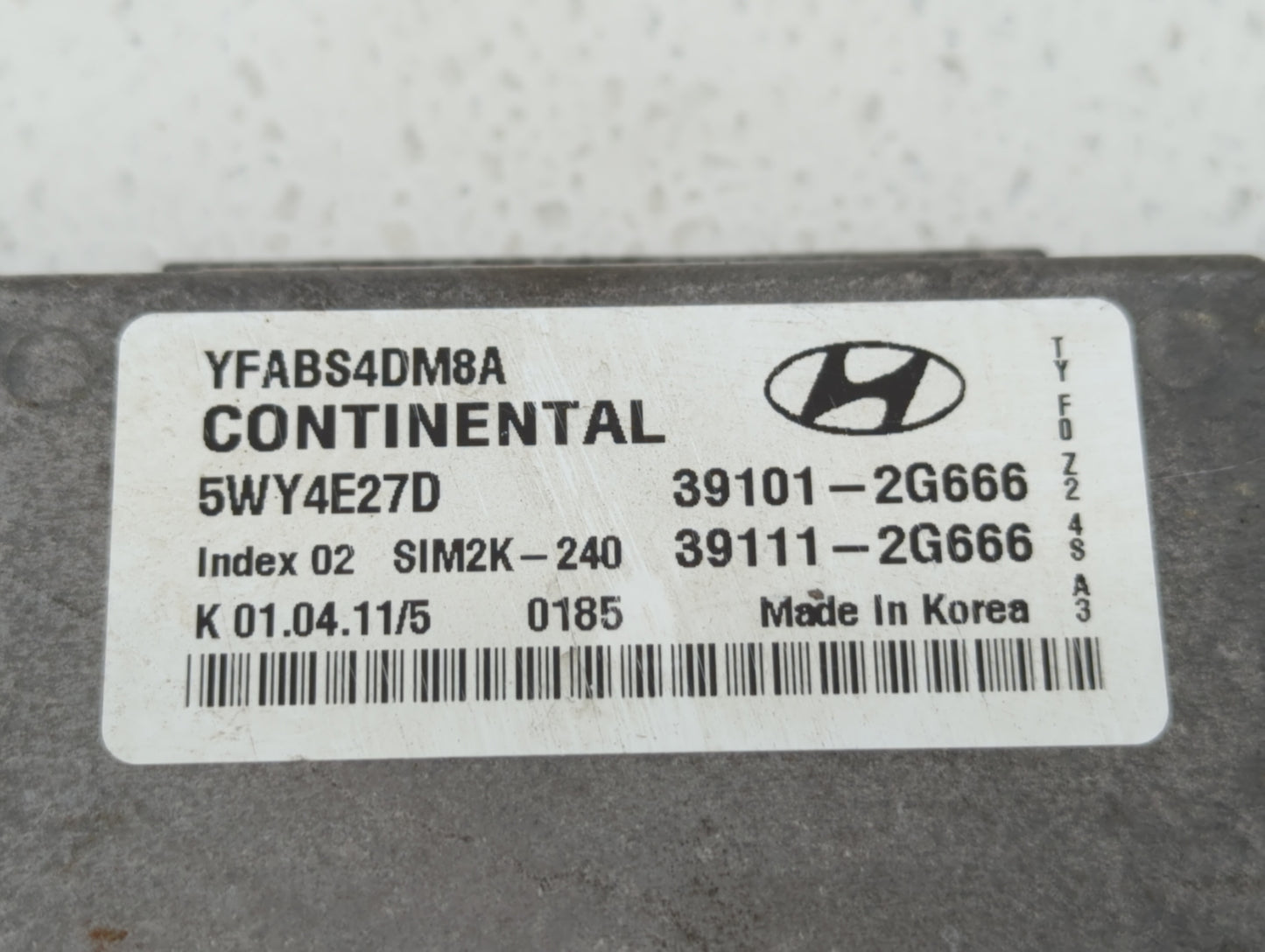2011-2014 Hyundai Sonata PCM Engine Control Computer ECU ECM PCU OEM P/N:39101-2G666 Fits Fits 2011 2012 2013 2014 OEM Used 