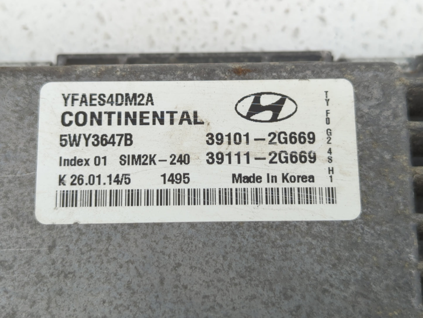 2011-2014 Hyundai Sonata PCM Engine Control Computer ECU ECM PCU OEM P/N:39111-2G669 39101-2G669 Fits Fits 2011 2012 2013 20