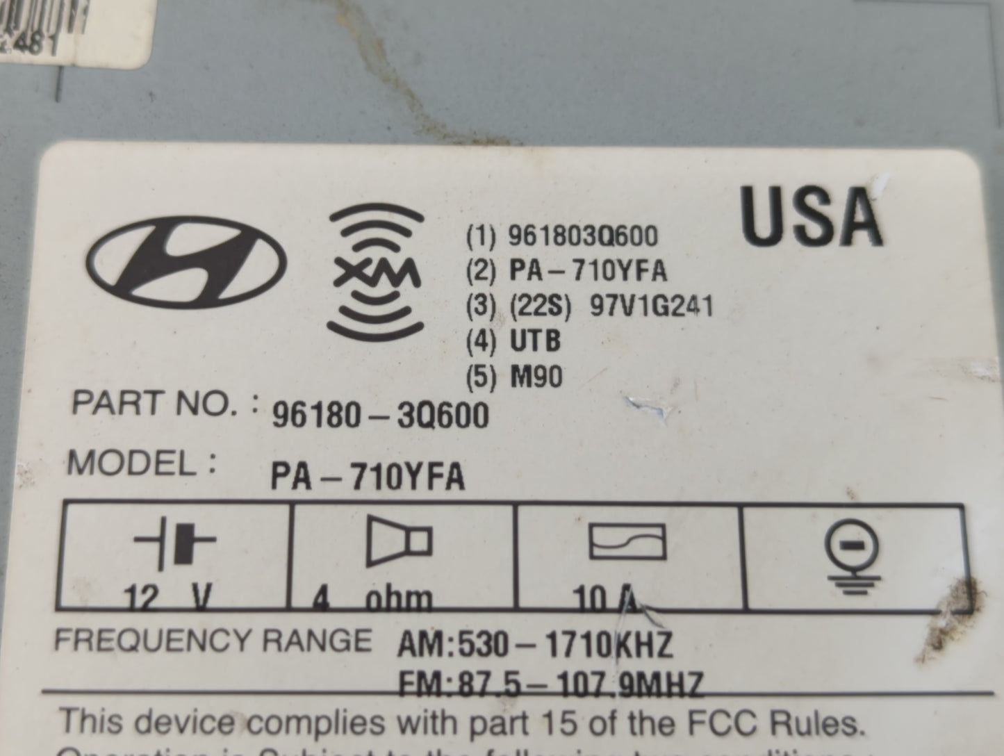 2012-2015 Hyundai Sonata Am Fm Cd Player Radio Receiver - Oemusedautoparts1.com