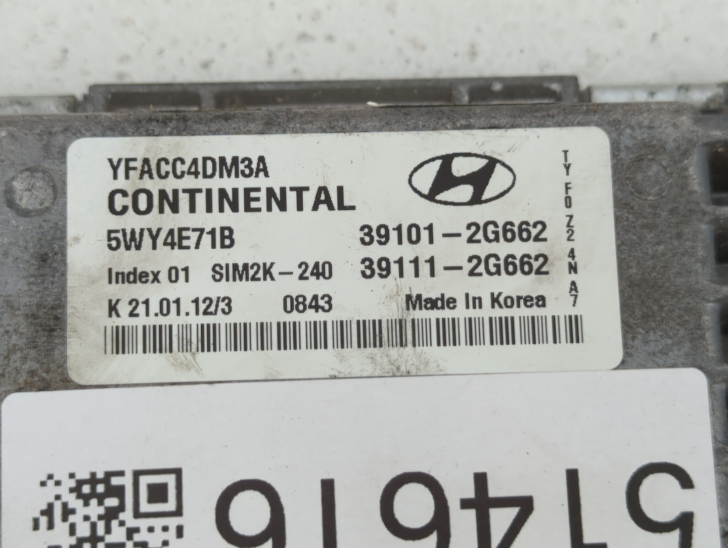 2011-2014 Hyundai Sonata PCM Engine Control Computer ECU ECM PCU OEM P/N:39111-2G662 39101-2G662 Fits Fits 2011 2012 2013 20