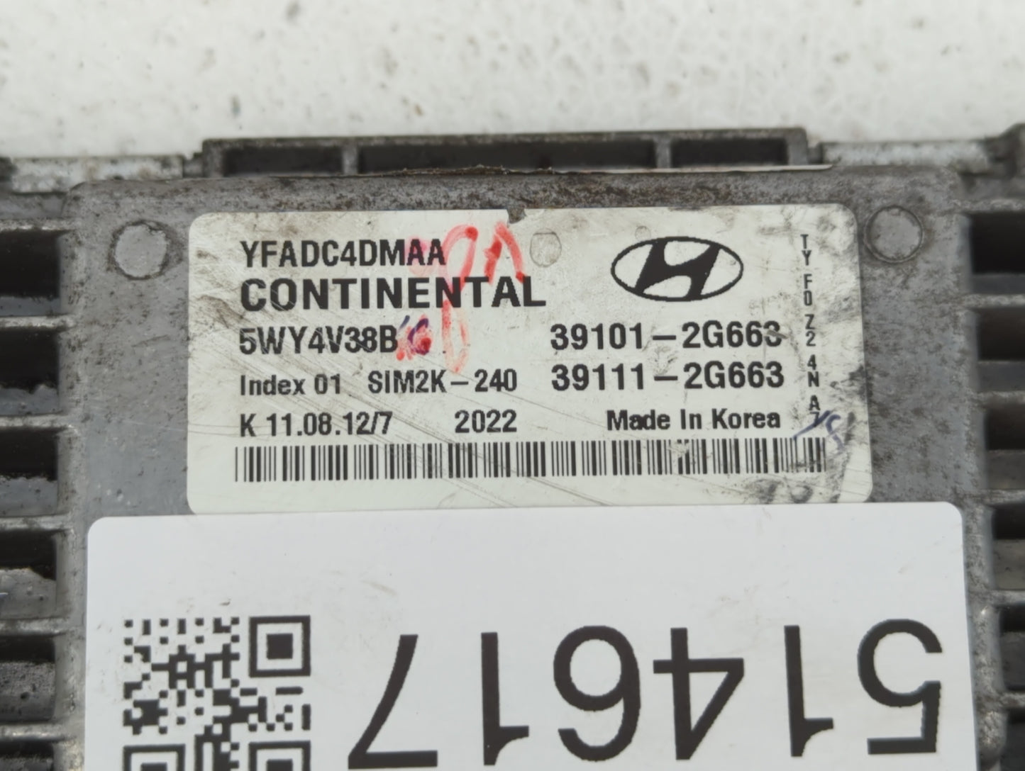 2011-2014 Hyundai Sonata PCM Engine Control Computer ECU ECM PCU OEM P/N:39111-2G663 39101-2G663 Fits Fits 2011 2012 2013 20