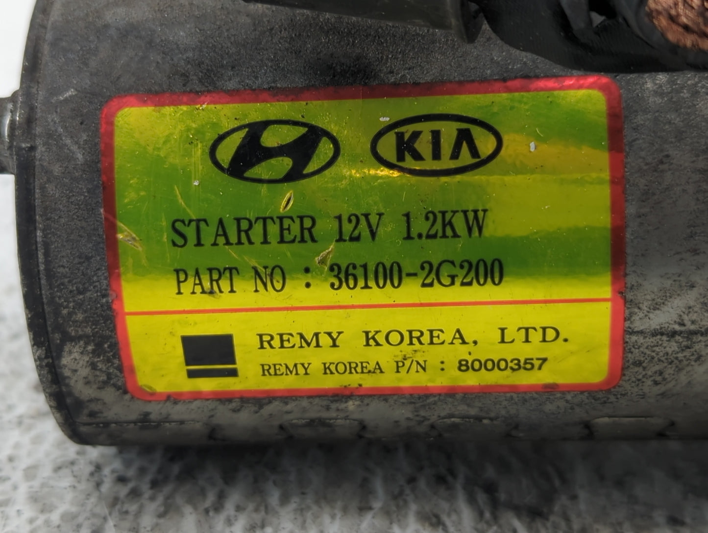 2008-2015 Hyundai Sonata Car Starter Motor Solenoid OEM P/N:36100-2G200 36100-2G000 Fits OEM Used Auto Parts - Oemusedautopa