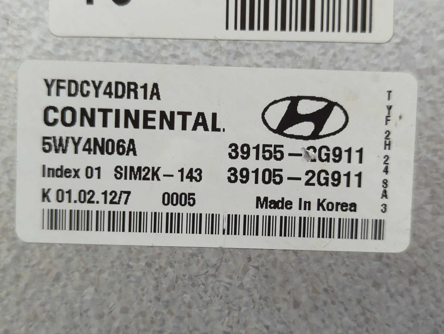 2011-2015 Hyundai Sonata PCM Engine Control Computer ECU ECM PCU OEM P/N:39155-2G911 Fits Fits 2011 2012 2013 2014 2015 OEM 
